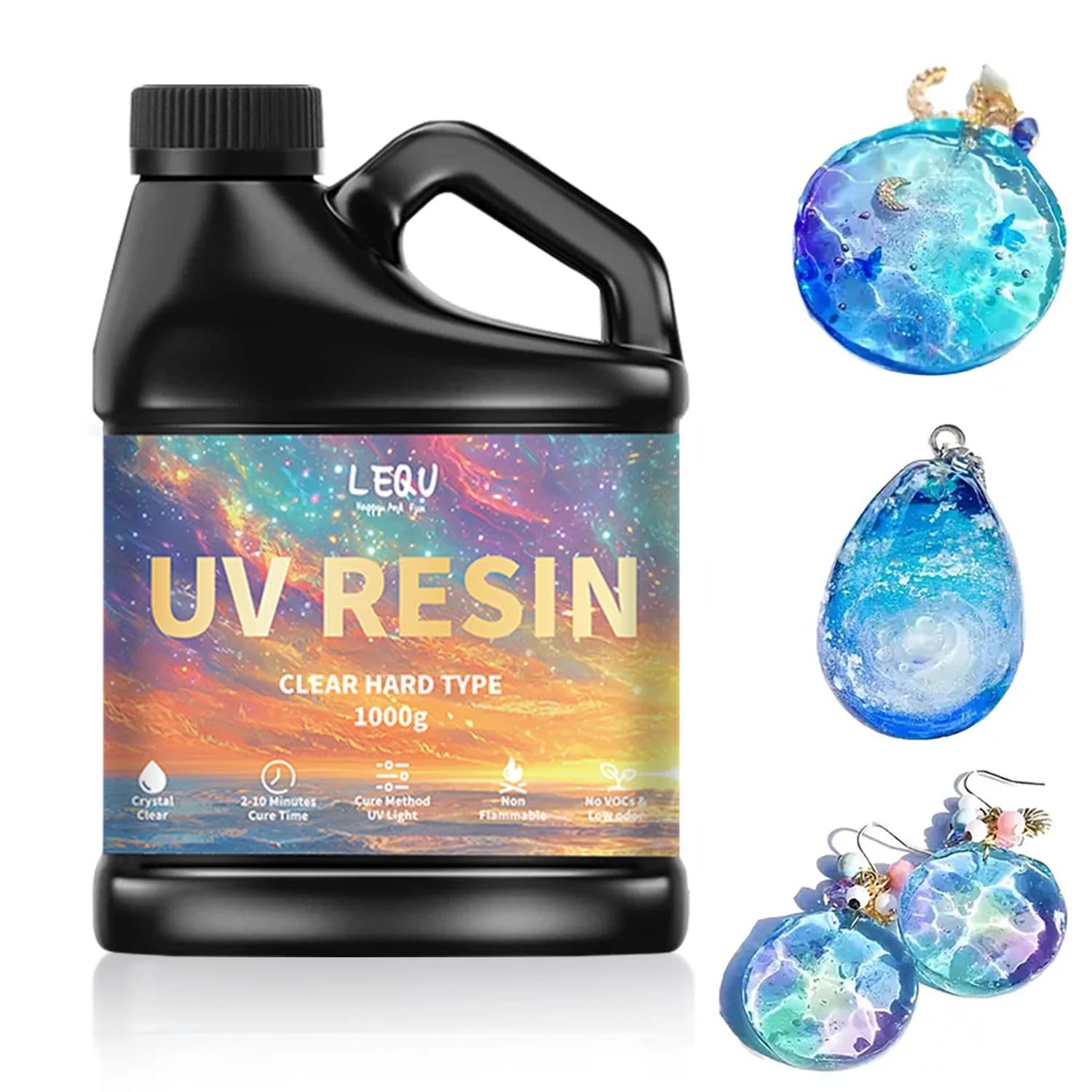 100/200/500/1000g Colla per resina epossidica UV Adesivo ad alta chiarezza ad asciugatura rapida Elevata durezza Forniture fai da te per colla in resina Creazione di gioielli