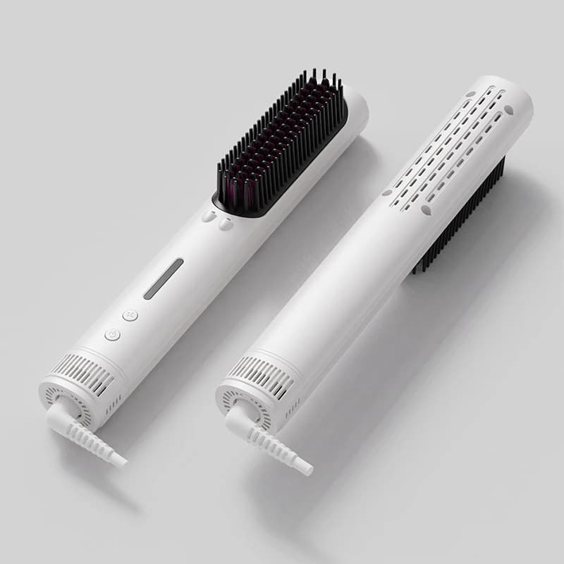 Pettine per capelli agli ioni negativi con funzione doppia per stirare e arricciare, stiracapelli magico ad aria fredda