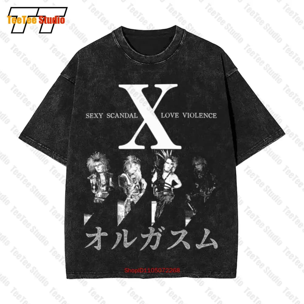 X Japan T-shirt oversize vintage nera Heavy Metal Punk Hide Luna Sea Spread VQ8R