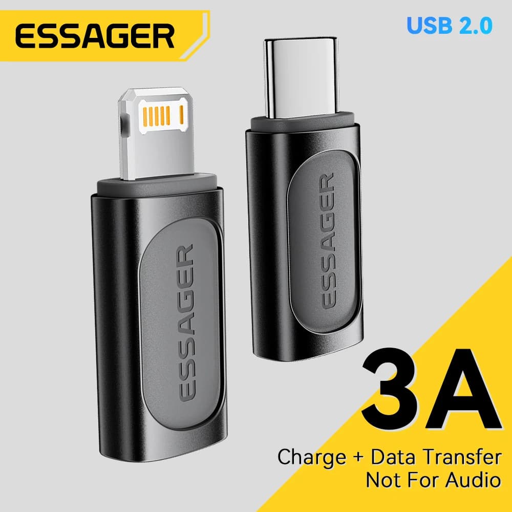 Essager Tipo C a Illuminazione Adattatore OTG IOS Femmina a USB C Maschio Connettore PD 20W Ricarica Veloce Per iPhone 16 15 14 13 12 Pro Max