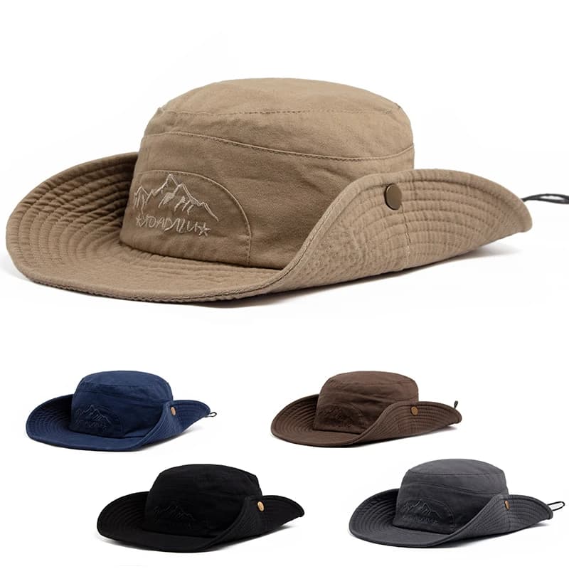 CNTANG Summer Outdoor cappello da pescatore da uomo in cotone Jungle Fishing Hat escursionismo Travel Panama Cap Beach Sun Protector Caps For men's