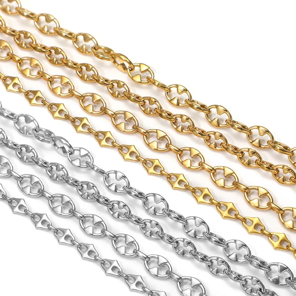 Catene da naso in acciaio inossidabile da 1 metro Catene grandi fatte a mano per uomini fai da te Creazione di gioielli punk Risultati di braccialetti per collane con clavicola