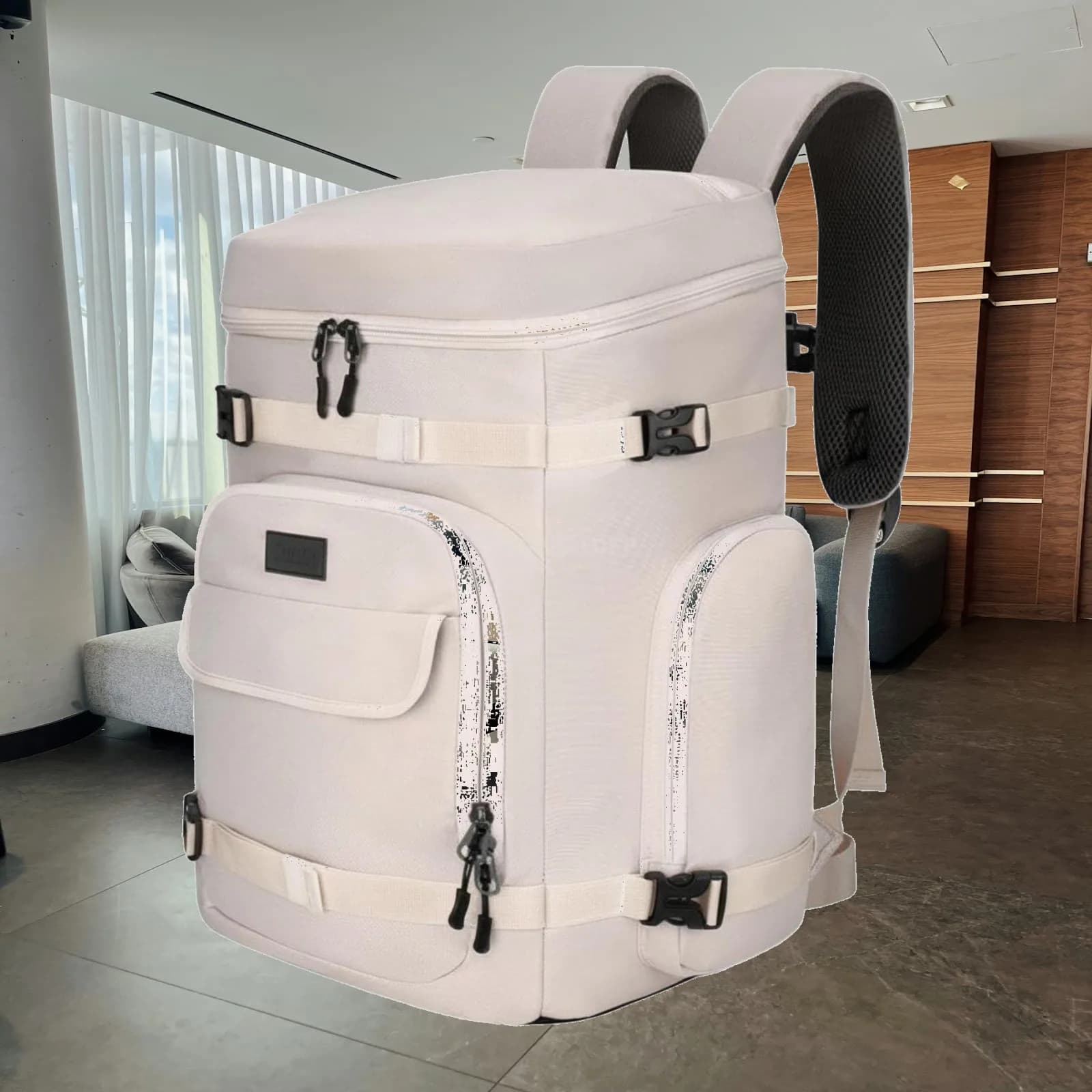 Ski Boot Backpack Waterproof Ski and Snowboard Gear Backpack Multiple Compartments Skiing Travel Luggage for Skiers,