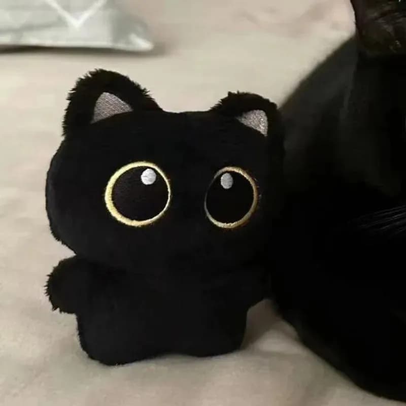 Nice black peluche cat, shadow doll, soft pillow to decorate the children's room, gift for cat lovers