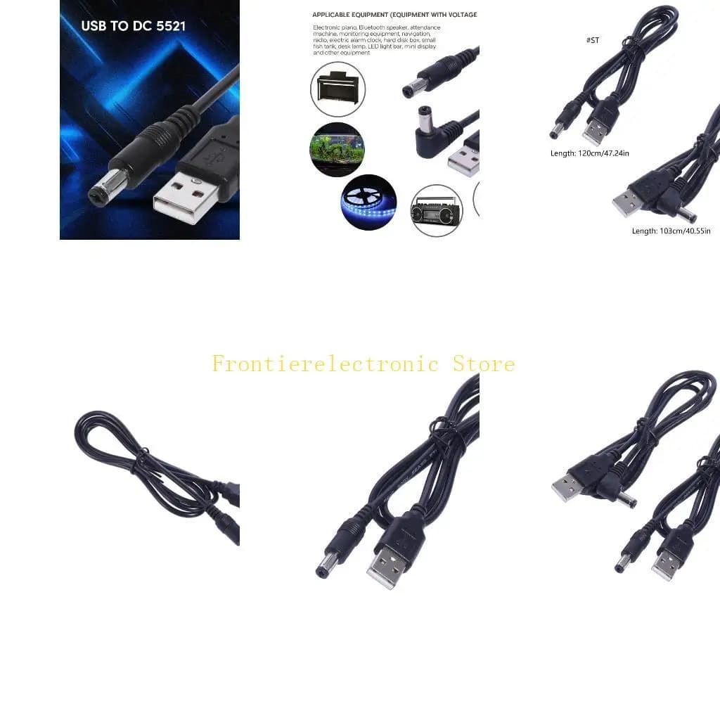 Cavo caricabatterie G8DB da USB a 5,5 x 2,1 mm per apparecchiature monitoraggio da 1 metro