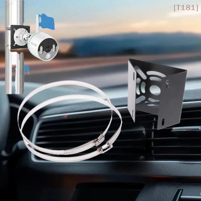 Set Universal Joint Pole Column Holding Monitoring Bracket Camcorder Back Stand Iron Hoop Plate Street Light Pole Mount Holder