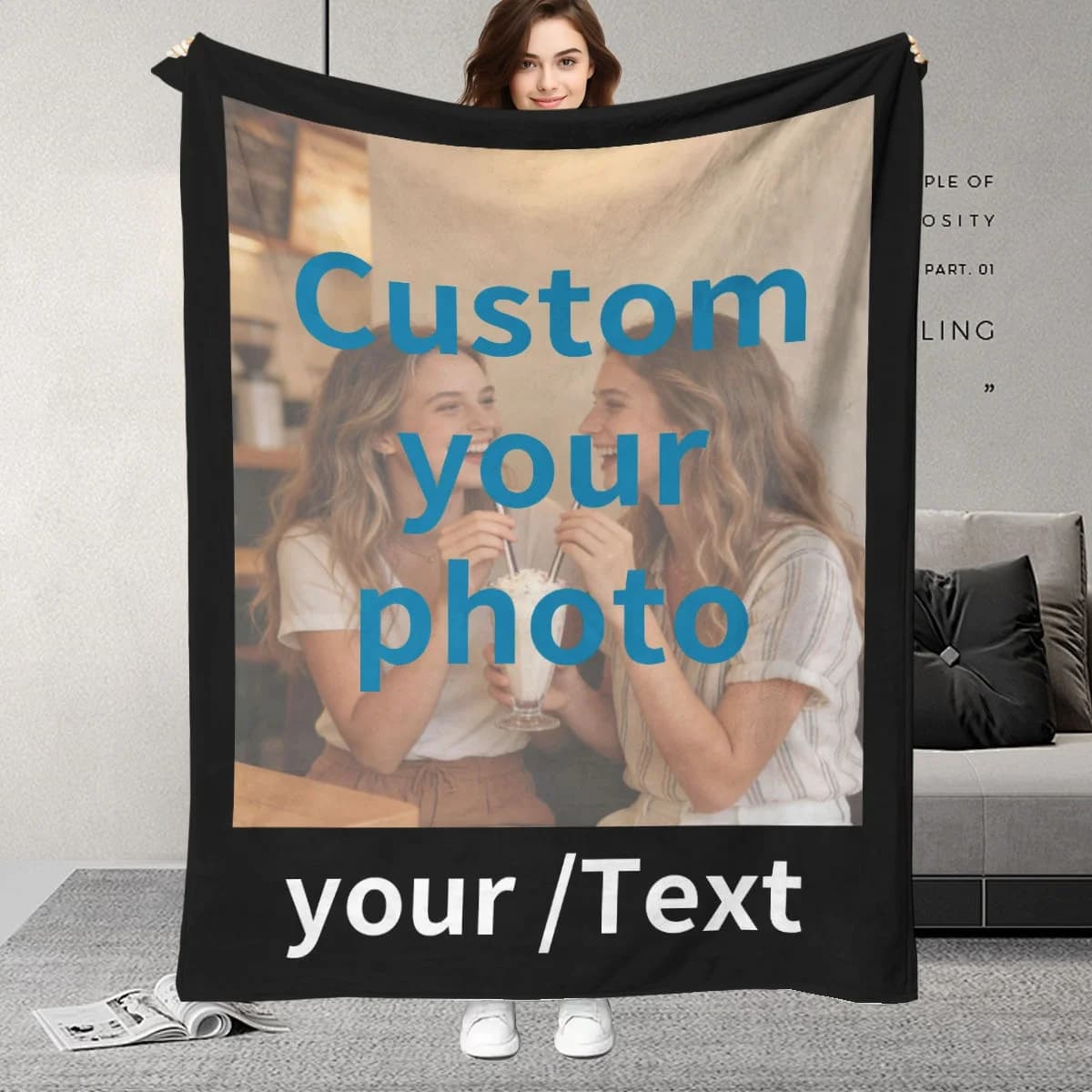 Regalo per amiche, coperta personalizzata con foto, regalo di compleanno per amiche, coperta per amiche