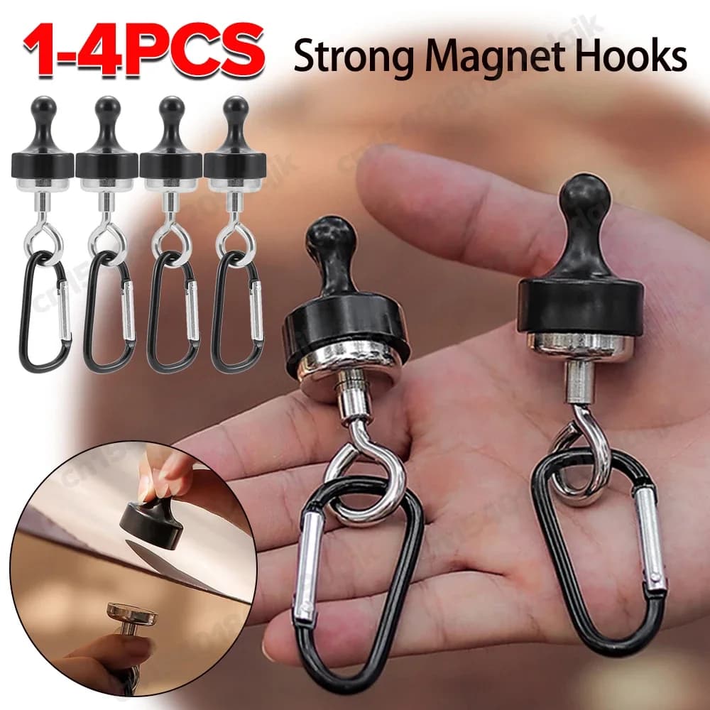 1-4 pezzi forte moschettone magnetico tenda portatile baldacchino moschettone magnete gancio luci da campeggio esterne forte gancio magnetico