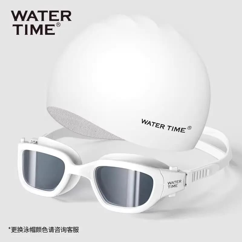 WaterTime swimming goggles with waterproof and anti-fog function, swimming glasses and high-definition swimming cap set