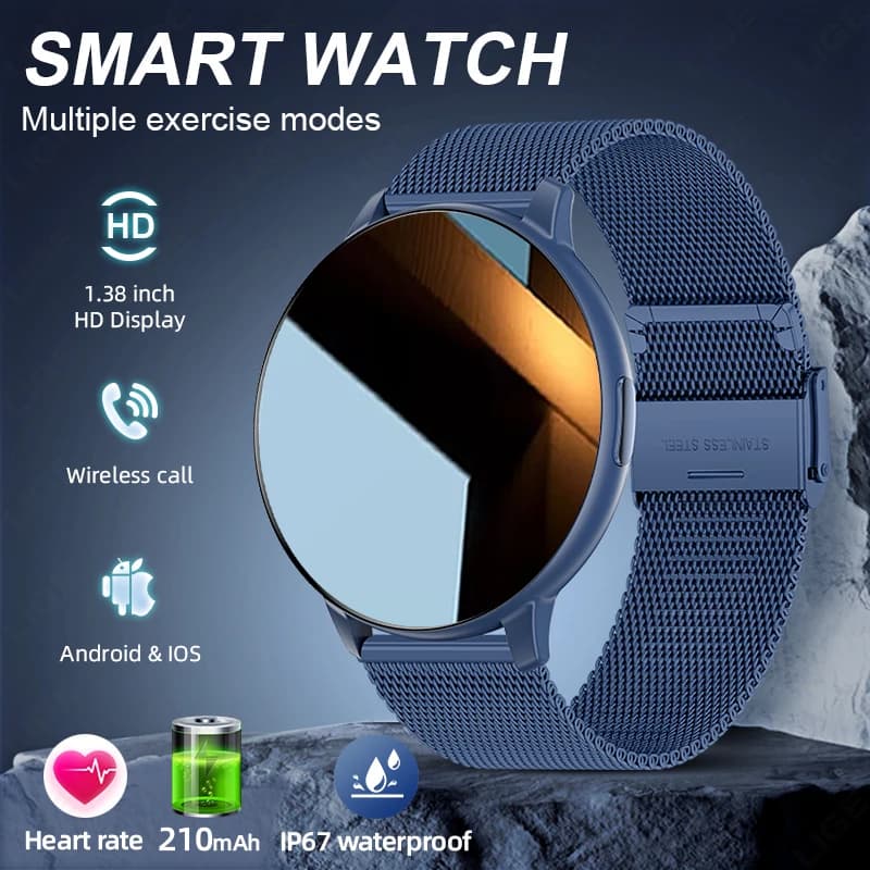 LIGE 2026 Smartwatch Uomo Donna, Schermo HD da 1,38 Pollici, Chiamate Bluetooth, Monitoraggio Frequenza Cardiaca e Salute, Orologio Sportivo alla Moda