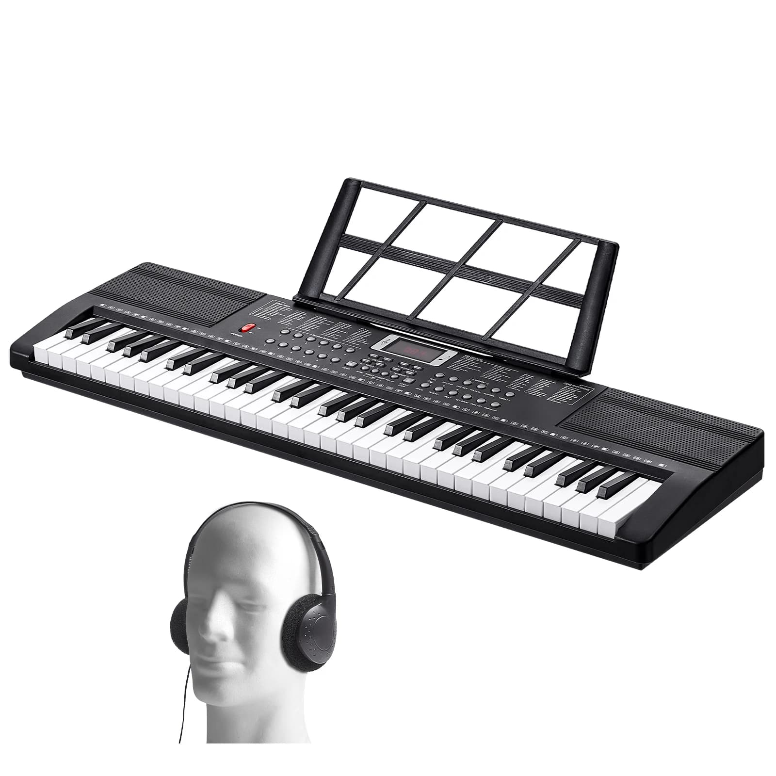 SucceBuy 61 Key Digital Keyboard Piano Electric Portable Piano 200 Tones 200 Rhythms or 600 Tones 500 Rhythms for Beginner Use