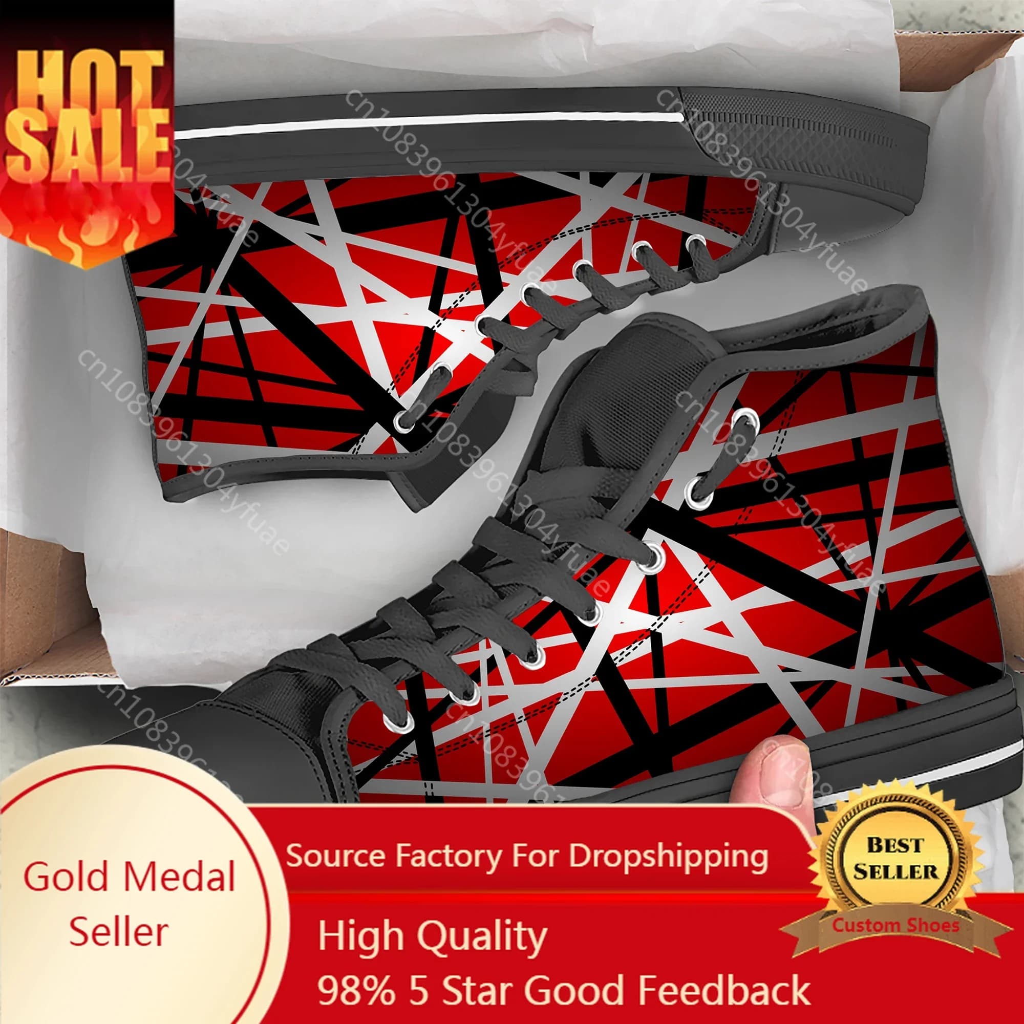 Van EVH 5150 STRIPES Halen Harajuku Lightweight High Top Canvas Shoes Men Women Casual Shoes Casual Breathable Sneakers Sneakers