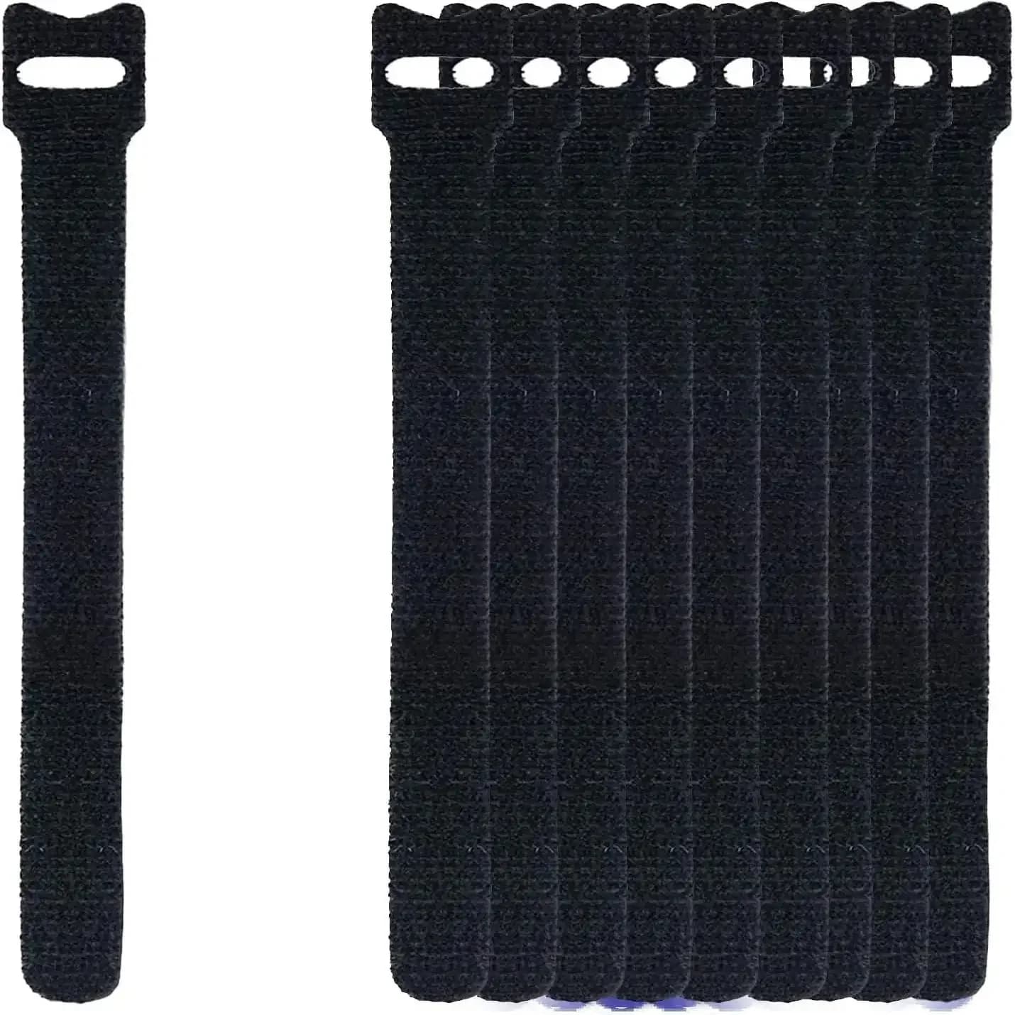 10-100 Pezzi Fascette Riutilizzabili con Gancio e Anello, Fascette per Cavi in Nylon, Organizzatori per Cavi, Nastro di Fissaggio