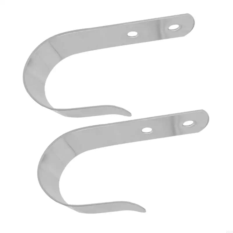 Double Hole Wall Mounted Stainless Steel J-Type Clothes Hook Small Hook Hanger R6FB
