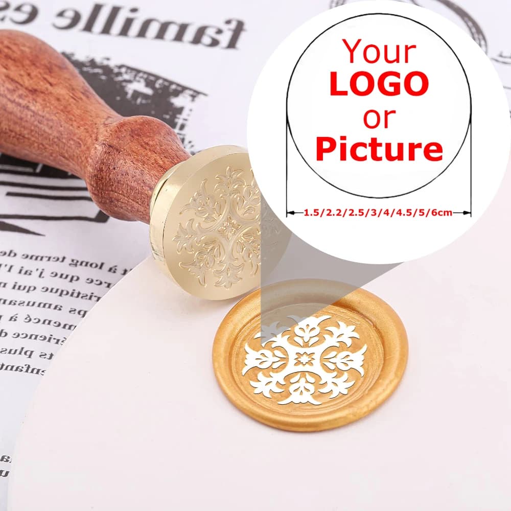 Timbri Sigillo in Ceralacca con Logo Personalizzato, Varie Dimensioni, per Decorazione Fai-da-Te di Buste e Biglietti di Nozze