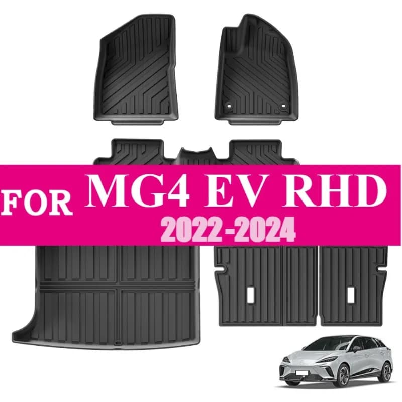 Interior black for MG4 EV guide right 2022-2024 Car mats 3D bearings luggage mats Waterproof TPE for all seasons