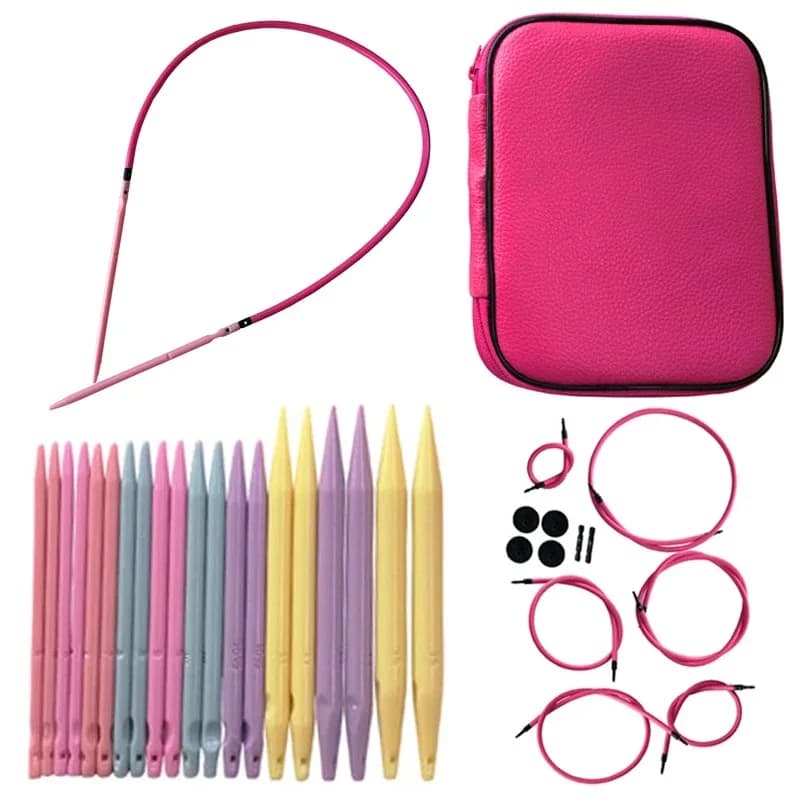 10 paia di plastica ABS rimovibile set di ferri da maglia intercambiabili circolari uncinetti tessitura maglieria maglioni strumenti tessuti