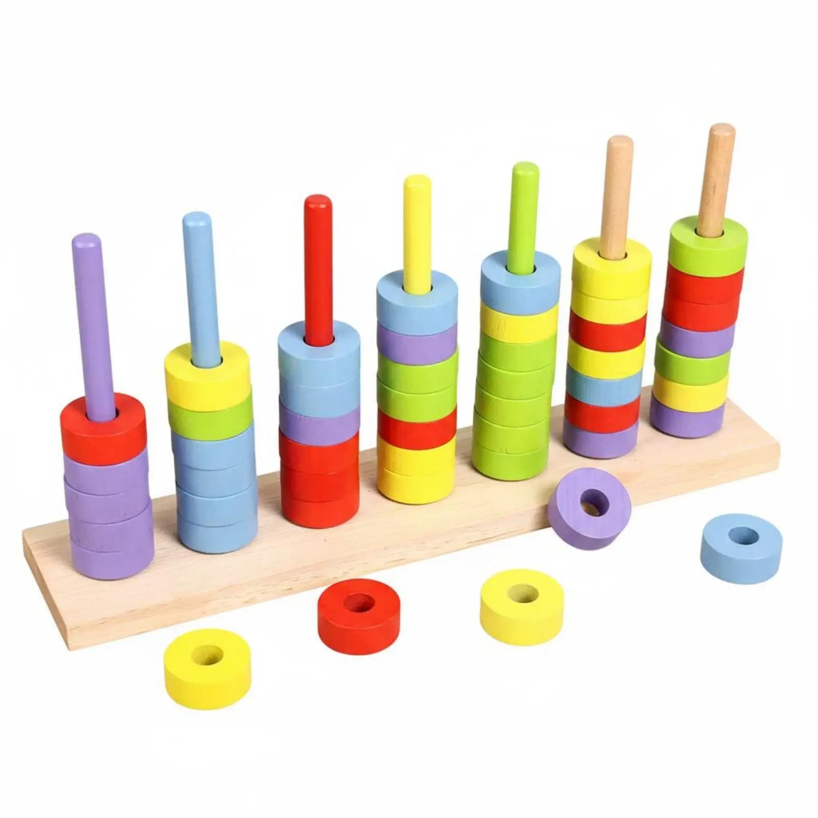 50 Pieces Educational Stacking Rings Hand-Eye Coordination Color Sorting Toy