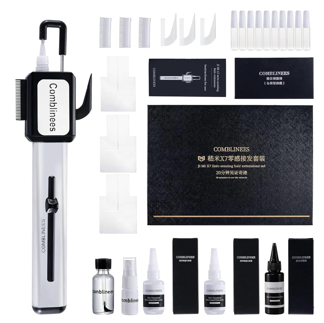 Hair Extension Installer Set No-Trace invisibles hair extension tool kits, No-Sense Operation, Invisible Hair Extensions,