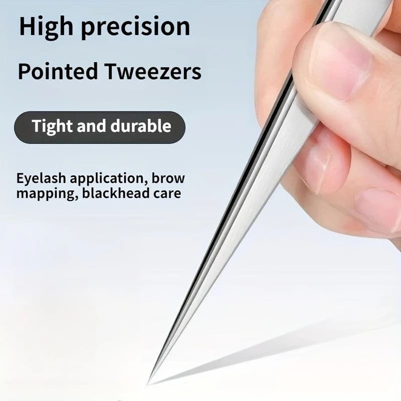 Stainless steel precision toe tweezers, eyebrow pliers for beauty makeup, hair removal, precise extraction of black pimples/points