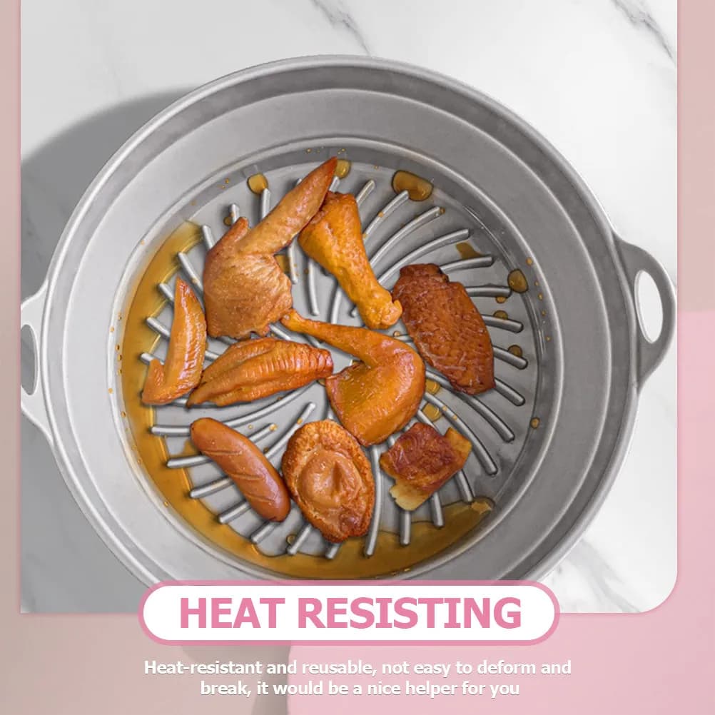 2Pcs Silicone Reusable Non Stick Baking Pad Prevents Stains Preserves Food Shape Air Fryer Silicone Pot Liner