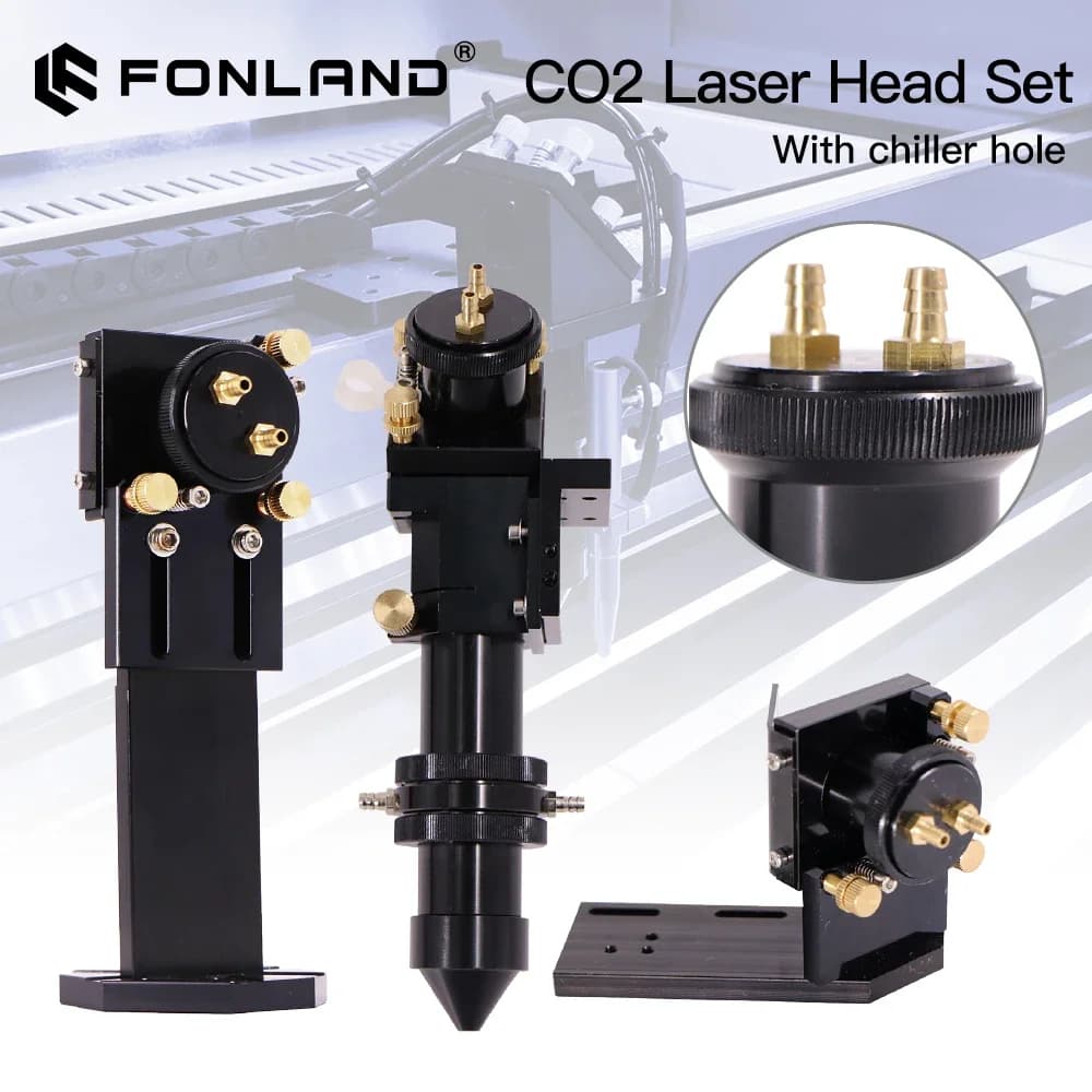 FONLAND Testa Laser Interfaccia Specchio Diametro 30mm Lente 25mm Montaggio Integrativo con Raffreddamento Ad Acqua Per Macchina Per Incidere CO2