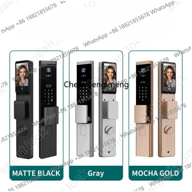 Serrature Elettroniche Digitali Impermeabili con Riconoscimento Facciale 3D e Impronta Digitale Biometrica, Serratura Intelligente con Mortasa Israeliana 6085