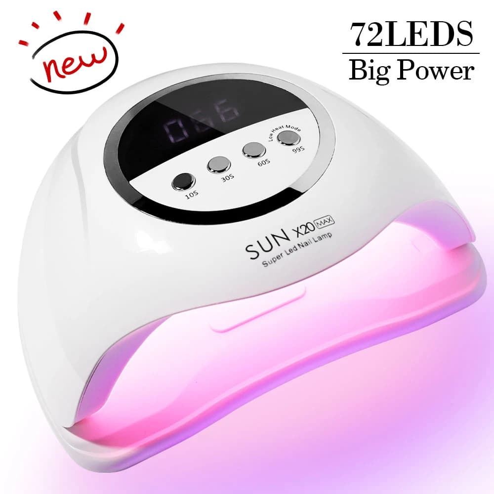 Lampada UV professionale per unghie 72LED Asciugacapelli ad alta potenza con 4 timer e impostazioni del sensore Lampada polimerizzante per smalto per strumenti per unghie