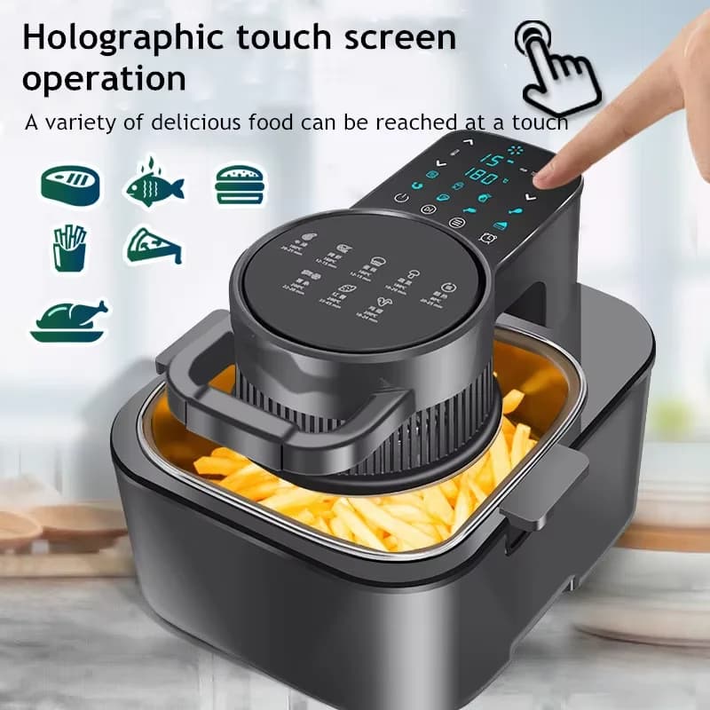 1350W Smart Air Fryer Oven Combo with Transparent Window - Large Capacity, Automatic Cooking, Multi-Functional for Home Use