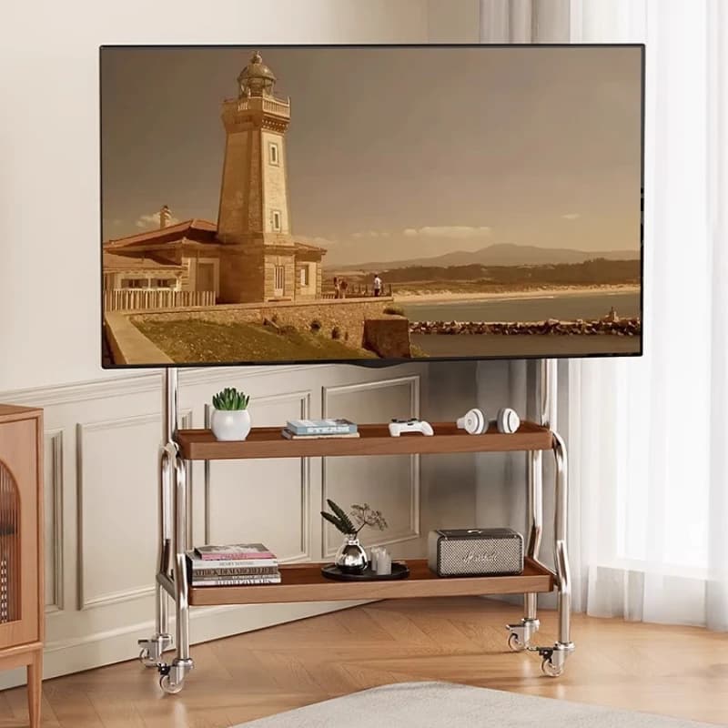 ZHomestay Simple TV Stands Monitor Wheels Multi-functional Office TV Stands Modern Metal Furniture Estante Para MH40DSJZ