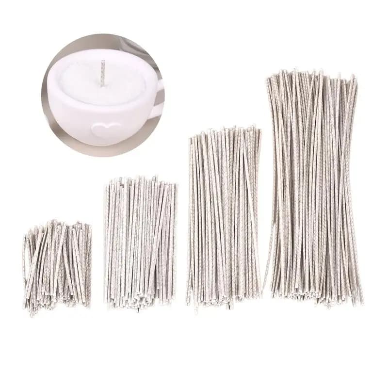 100 pezzi di carta di cotone senza supporto stoppino per candela stoppino per cera di soia di cotone stoppino per candela profumata per uso domestico stoppino per lampada a cherosene filo di cera