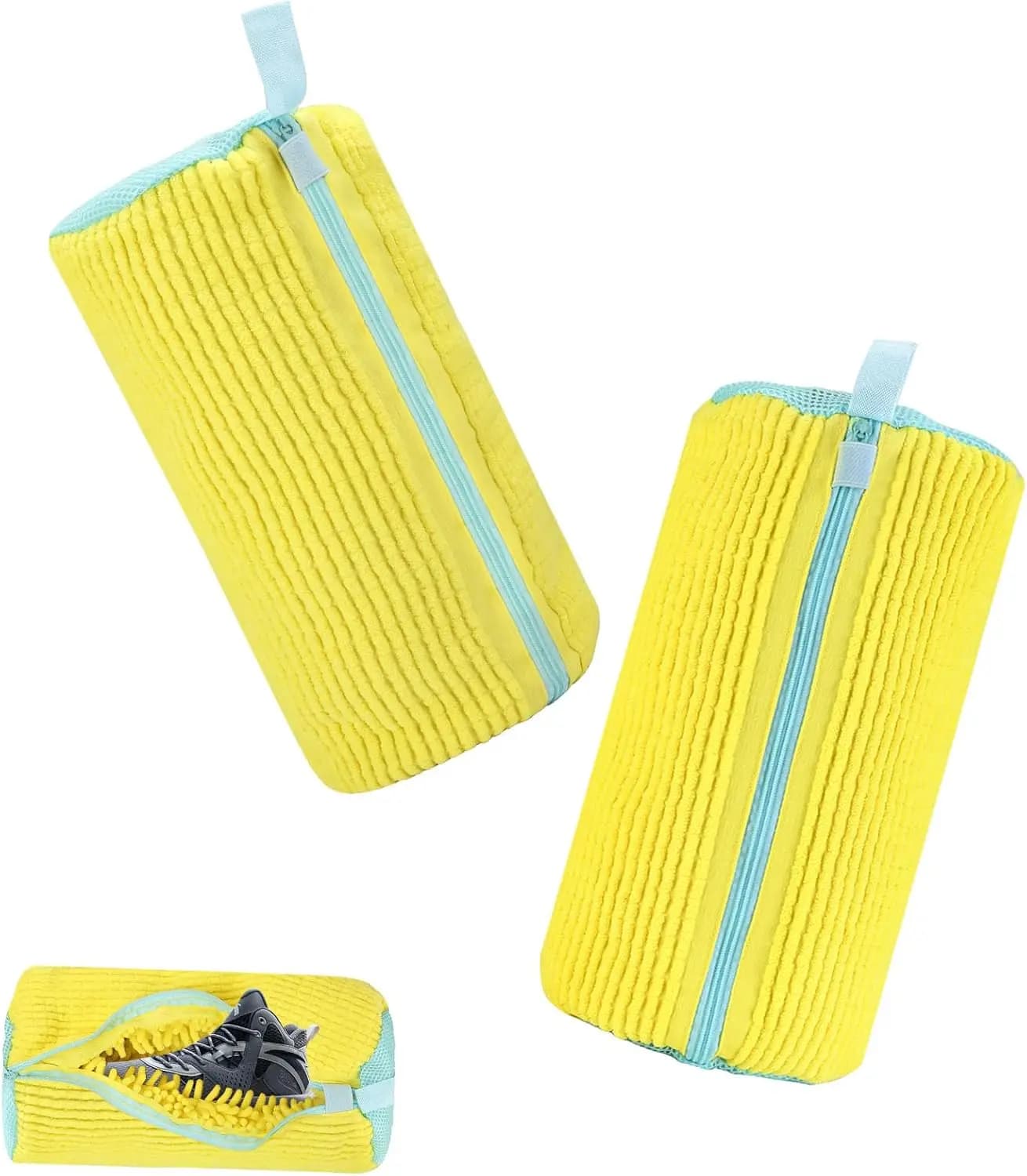 Bag Reusable in Footwear for Washing Shoes, Pack of 2 with Hinge, Protects Both Shoes and Washing Machine, Anti-Deformation, Essential for the Baby