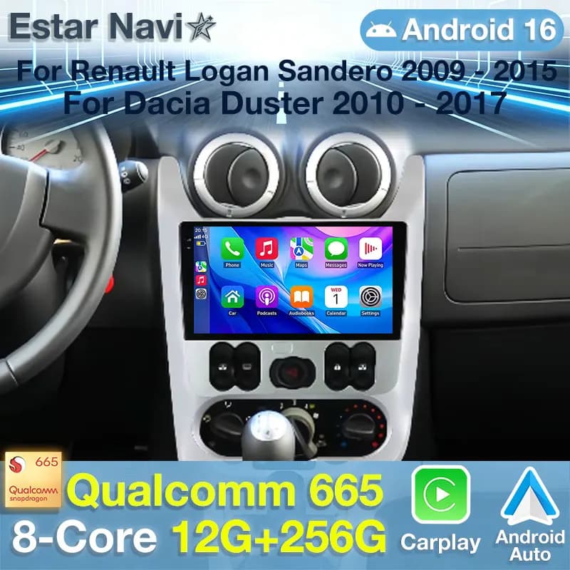 Autoradio Android 16 per Renault Logan 1 Sandero 2009 - 2015 per Lada Largus Lergus 2012 - 2020 per Dacia Duster 2010 - 2017 RDS