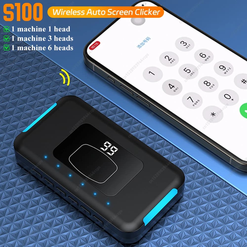 S100 Bluetooth Auto Screen Clicker Smart Phone Wireless Auto Clicking Device 199 Gear Mute Click Simulator For All Smart Phone