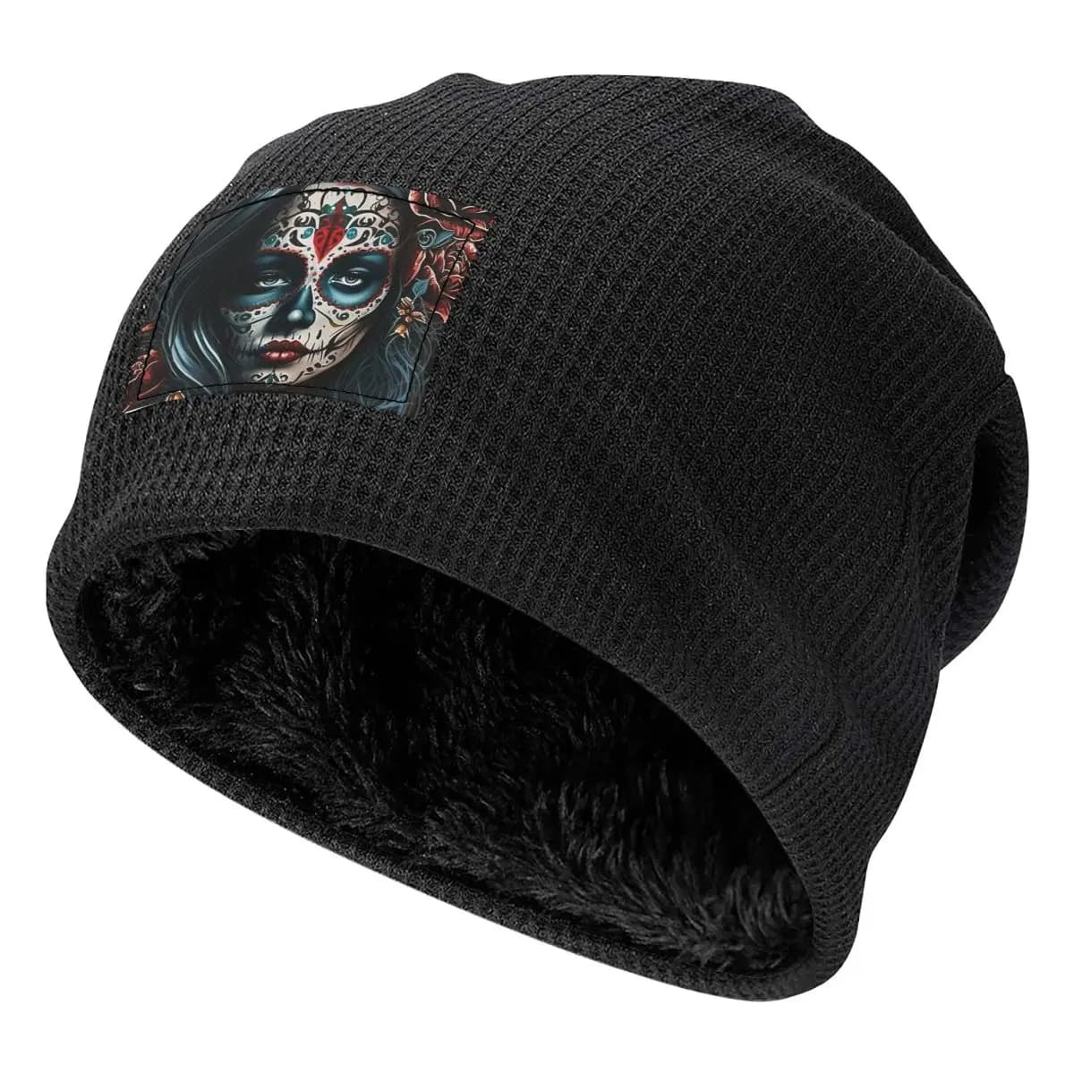 Mexico Skull Woman Vintage Style 15 Unisex Adult Beanies Caps Fleece-Lined Bonnet Hat Warm Autumn Winter Outdoor Skullies Hats