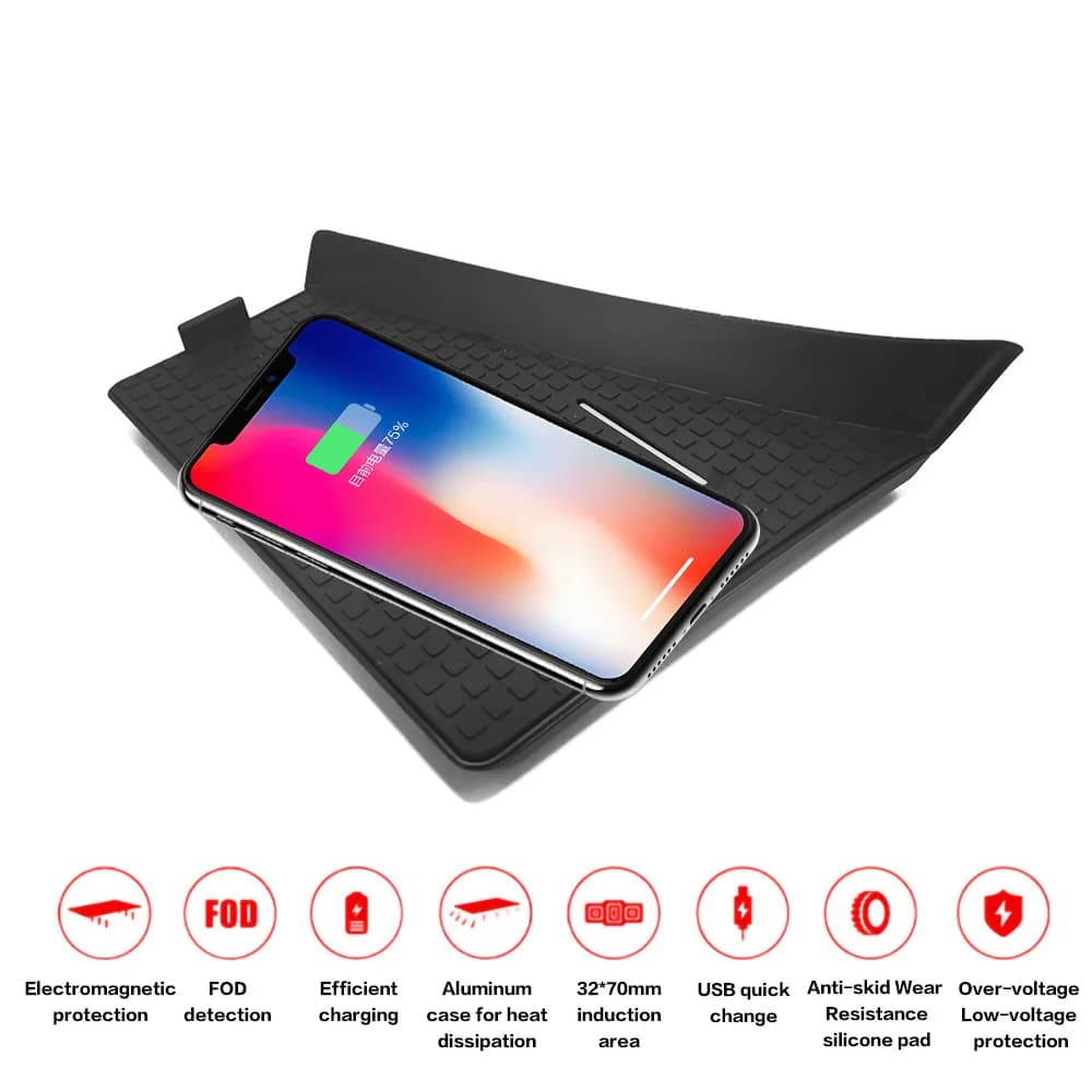 Caricabatterie rapido wireless per auto per Audi Q7 2016-2018 Caricatore rapido per Iphone XR XS X MAX per Huawei Supporto per telefono con sensore a infrarossi
