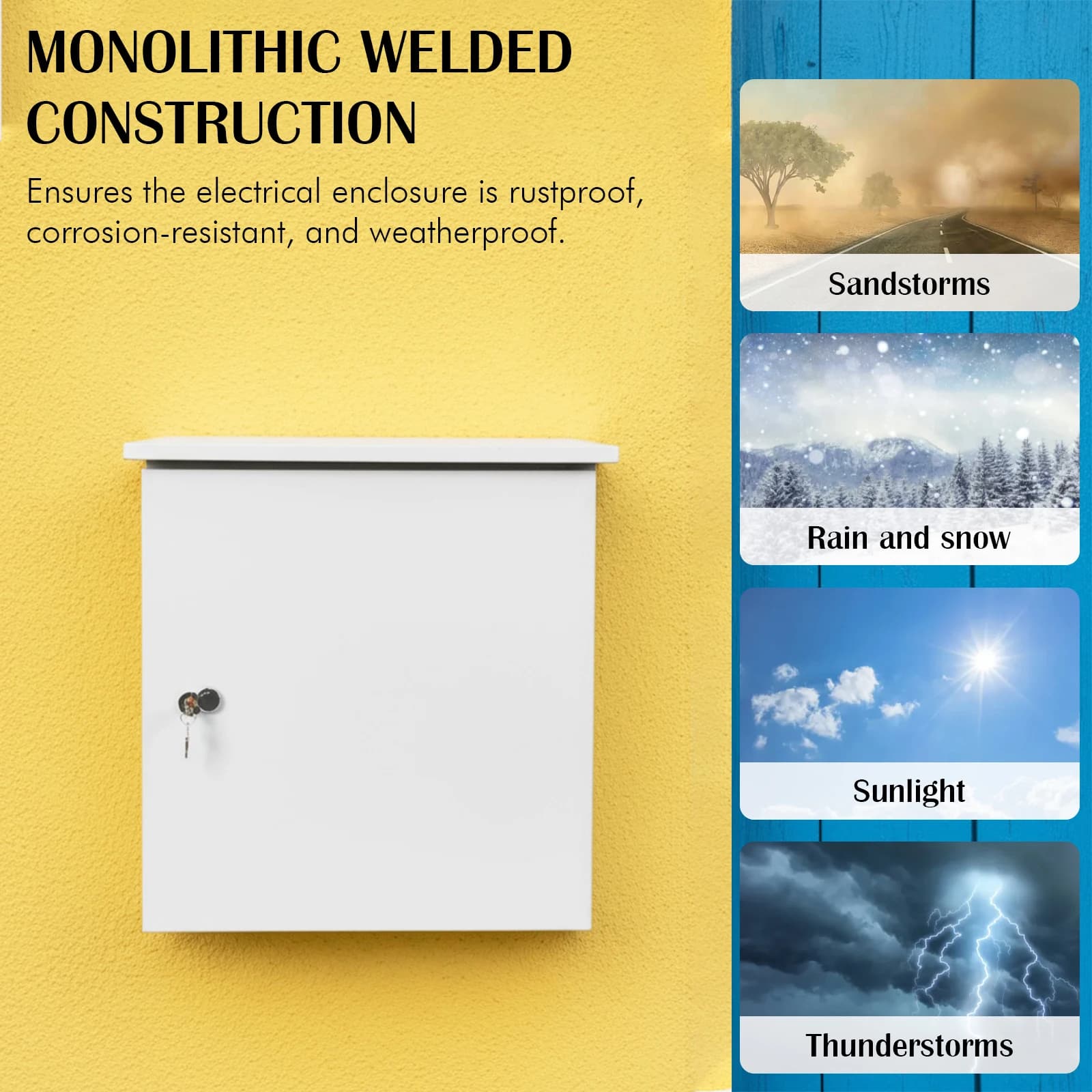 Scatola di giunzione elettrica IP55 impermeabile per esterni, custodia WiFi 24x24x28 pollici resistente alle intemperie con design a ventola