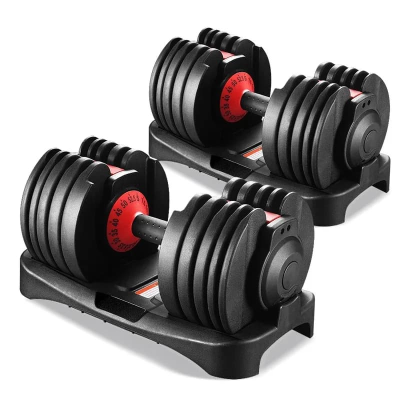 24kg (52.5 Lbs) Quick-Adjust Dumbbell Set: A Pair of Black Dumbbells Designed Specifically for Fitness Training