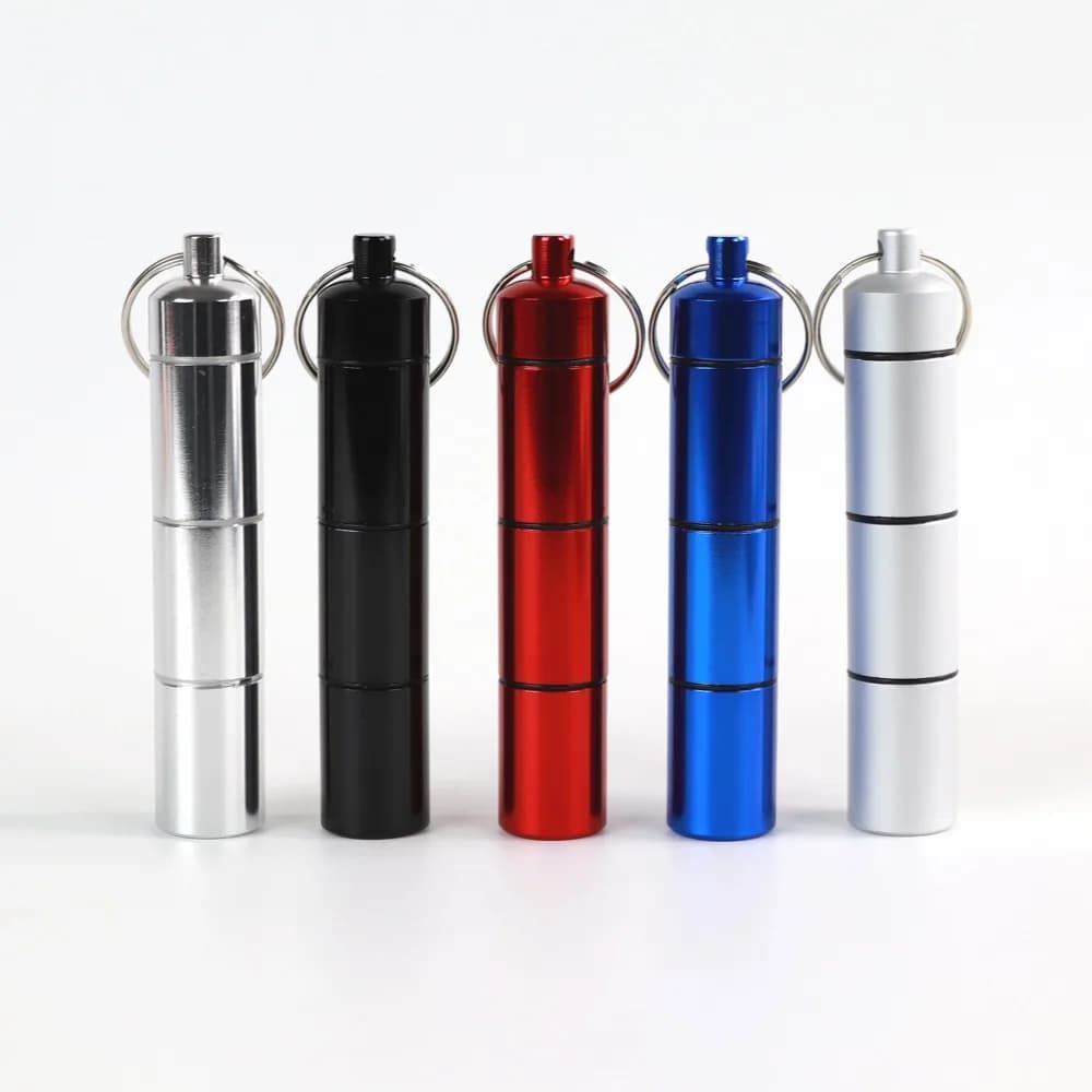 Nuovo Premuim Hot portatile da viaggio in alluminio impermeabile 3 griglie portapillole custodia contenitore per medicinali oli vitaminici