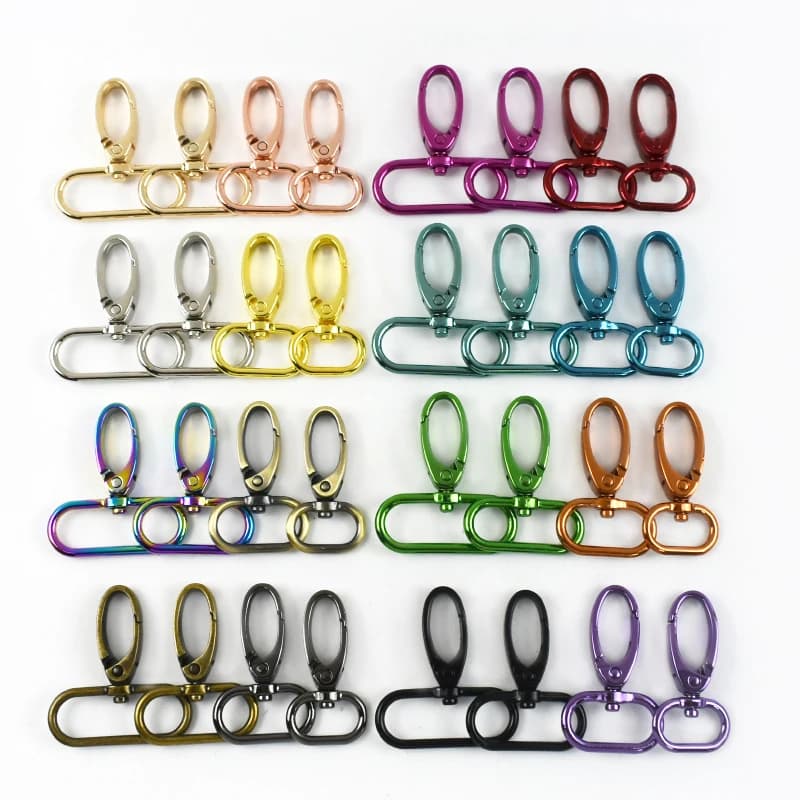 30/50 Pezzi Moschettone a Grilletto in Metallo 20-38mm per Borsa, Cintura, Portachiavi, Gancio per Bagagli, Accessorio Hardware