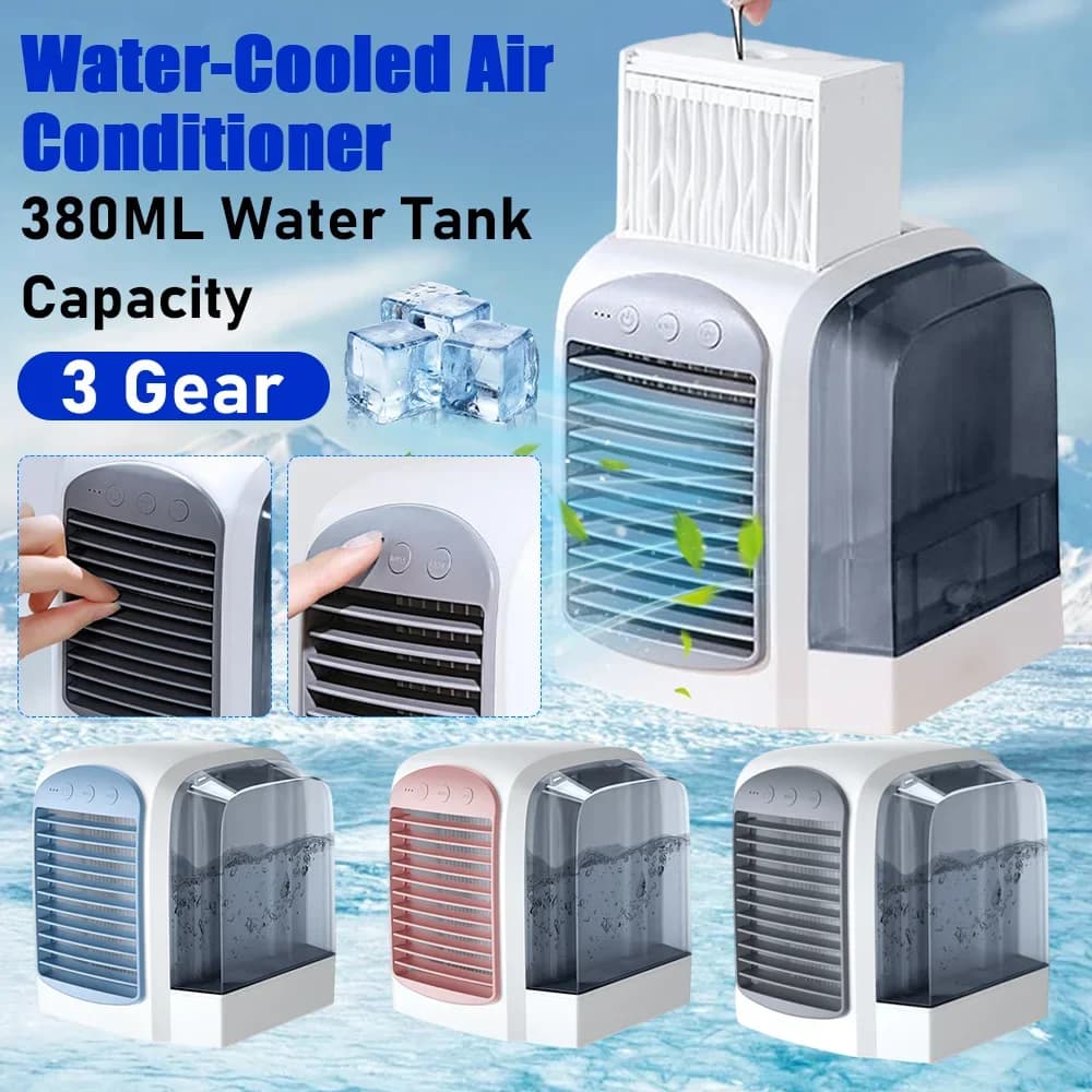 Water-Cooled Air Conditioner Personal Mini Air Cooler 3 Gear Air Cooling Machine 380ml Tank Mini Air Conditioner for Home Office
