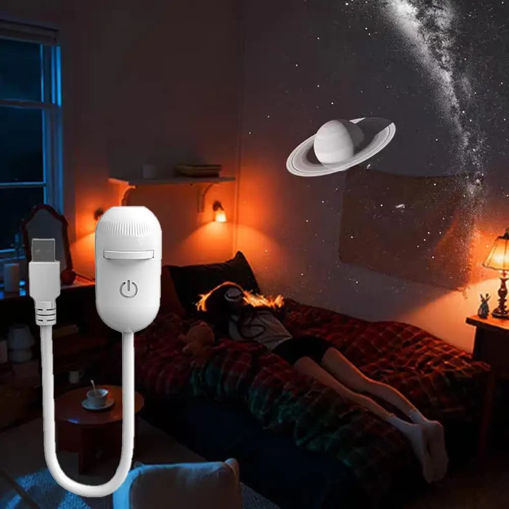 Proiettore USB 2-in-1 Cielo Stellato Galassia 360° ° Mini luce notturna a LED per camera da letto, decorazione per interni, regalo per bambini