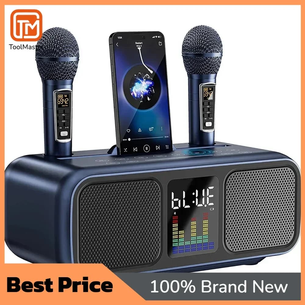 [Offerta Speciale] Altoparlante Bluetooth per Karaoke con Microfono Wireless, Sistema All-in-One Portatile, Subwoofer Professionale per Casa