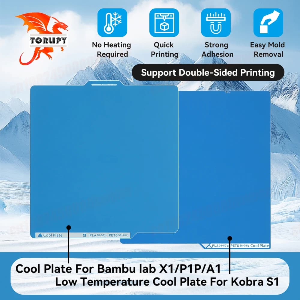 Cold Plate for Bambu lab X1/P1P/A1 Kobra S1 256x256mm/ 264x276mm Steel Spring Front-Retro Print Thermal Bed 3D Printer Parts