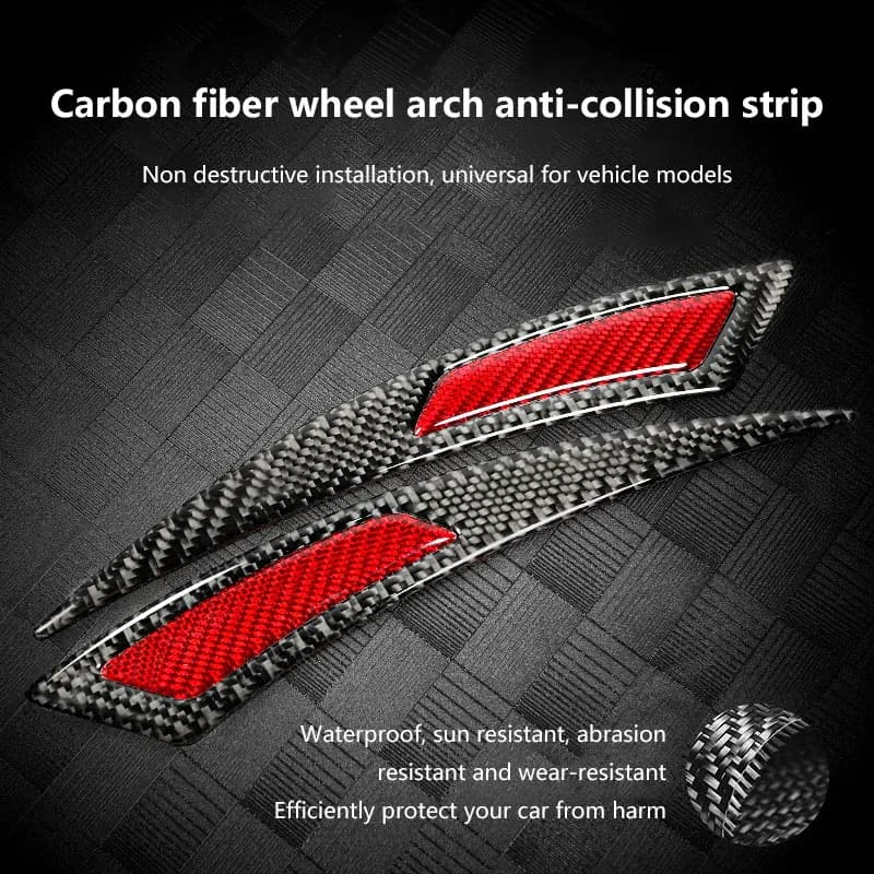Fender Stripe Car Wheel Sopracciglio Protezione Labbro Ruota-arco Trim Arco Extender Adesivo decorativo in fibra di carbonio antigraffio