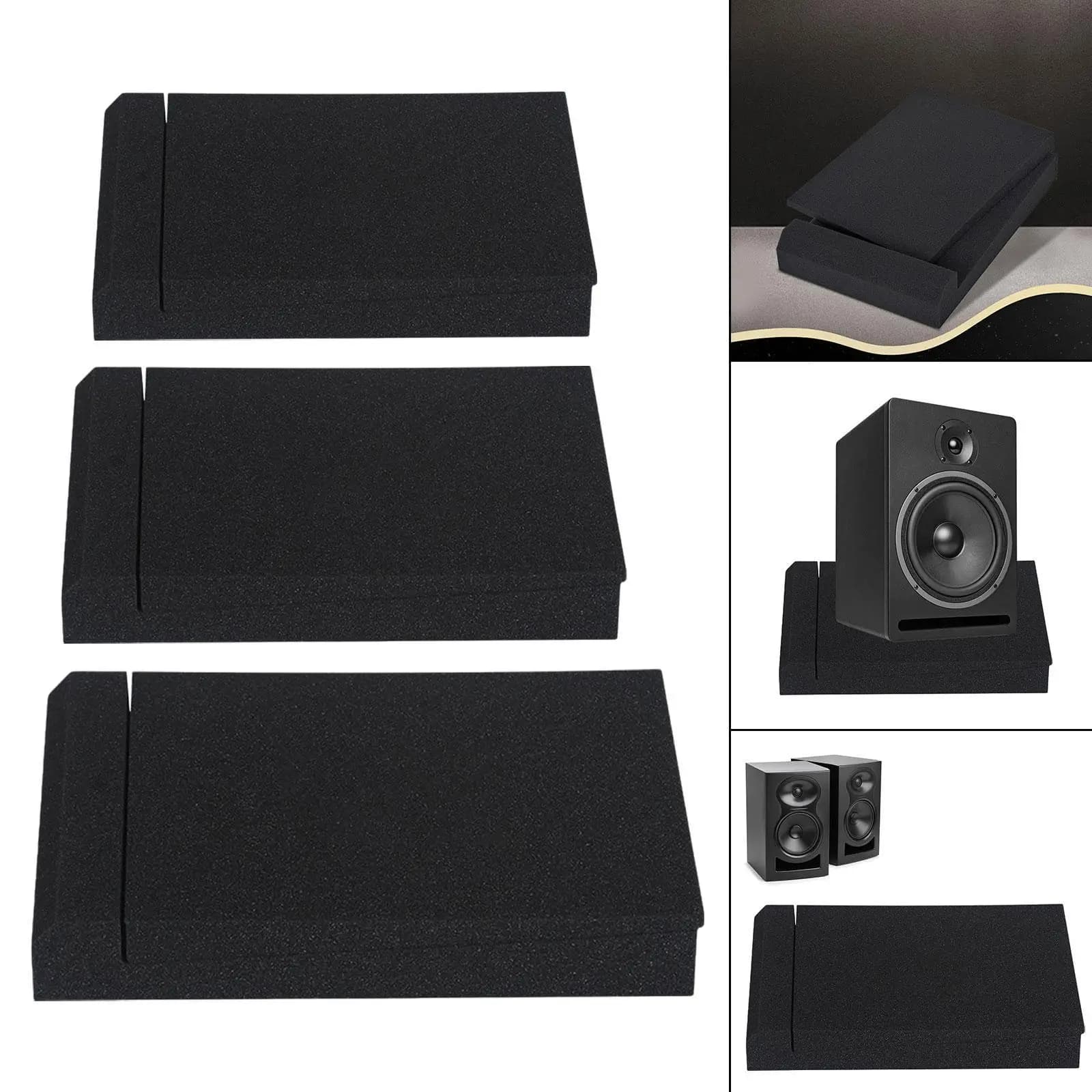 Supporto in schiuma per altoparlanti Cuscinetto isolante per monitor da studio Adatto alla maggior parte degli desktop Previene le vibrazioni Schiuma smorzante del suono angolata da tavolo