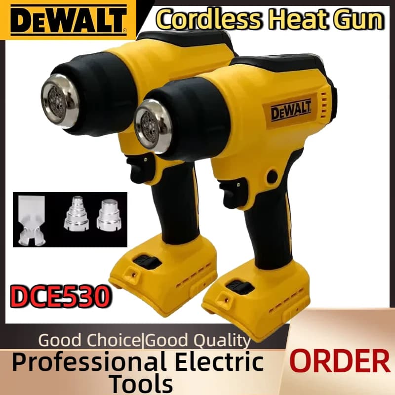 Dewalt DCE530 Pistola Termica Senza Fili 300W Brushless, Batteria 20V, Soffiatore Termico ad Alta Potenza per Termoretrazione