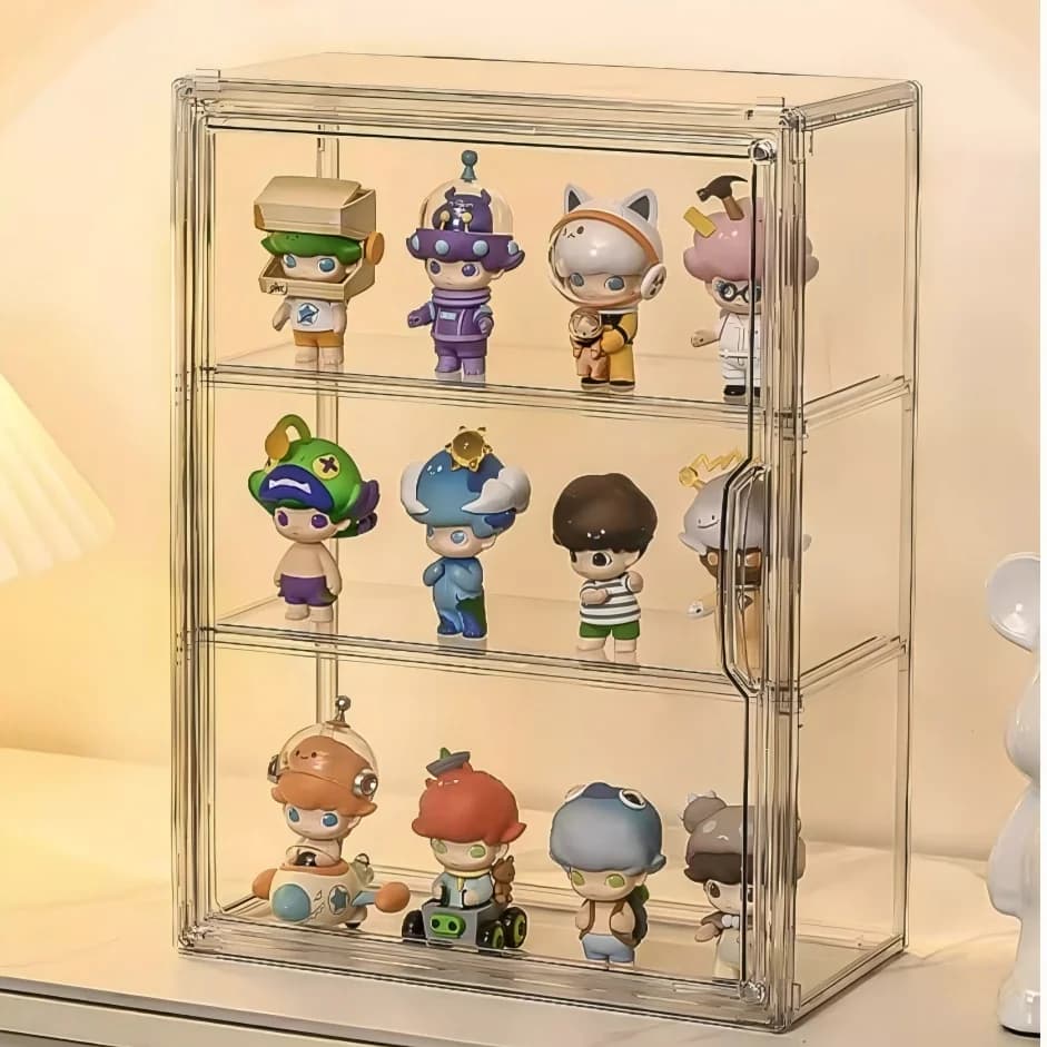 Transparent Dust Cover Box for Toys, Dolls, Cotton Characters, Display And Container Organizer for Home And Jewelry