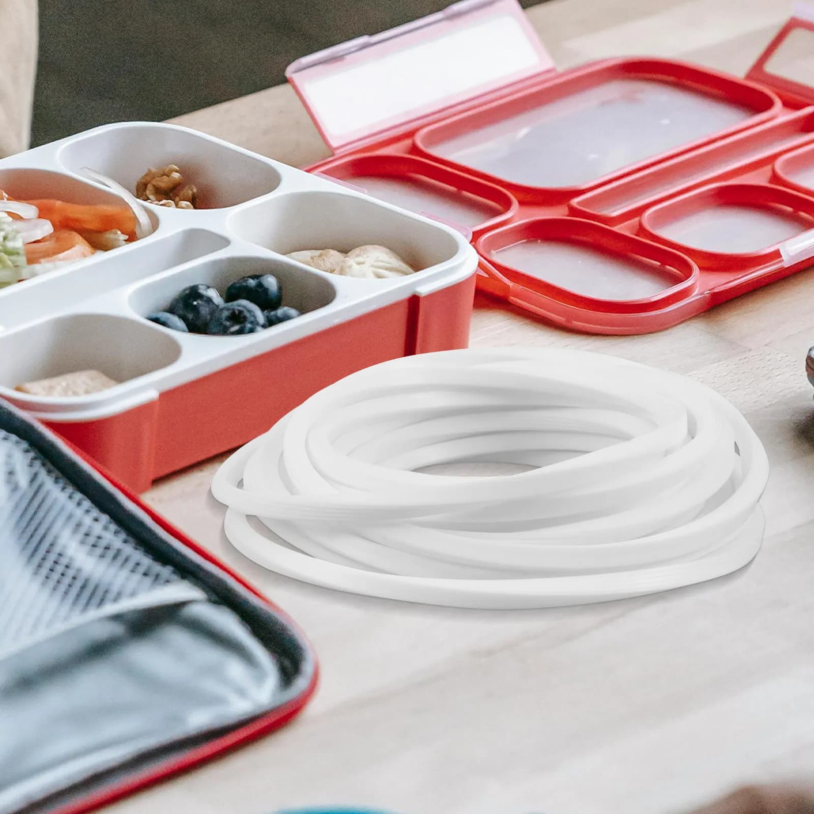 Guarnizione in Silicone da 16 Piedi per Contenitori Alimentari, Coperchi per Lunch Box, Contenitori in Vetro per Preparazione Pasti, Scatole Bento, Ricambio Guarnizione Anti-Perdita