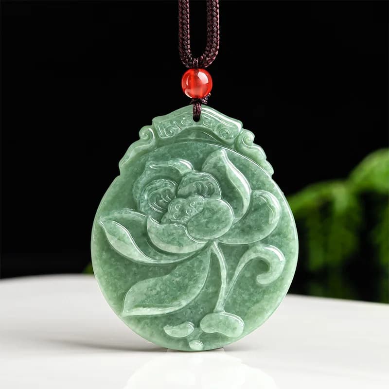 Grade A Natural Jade Lotus Pendant, Bean Seed Flower, Women's Jadeite Pendants, Fashion Jewelry, Drop Transport